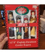 Vintage Robert Alan Candle Company ENGLISH CHRISTMAS CAROLER Tapers Set ... - $23.56