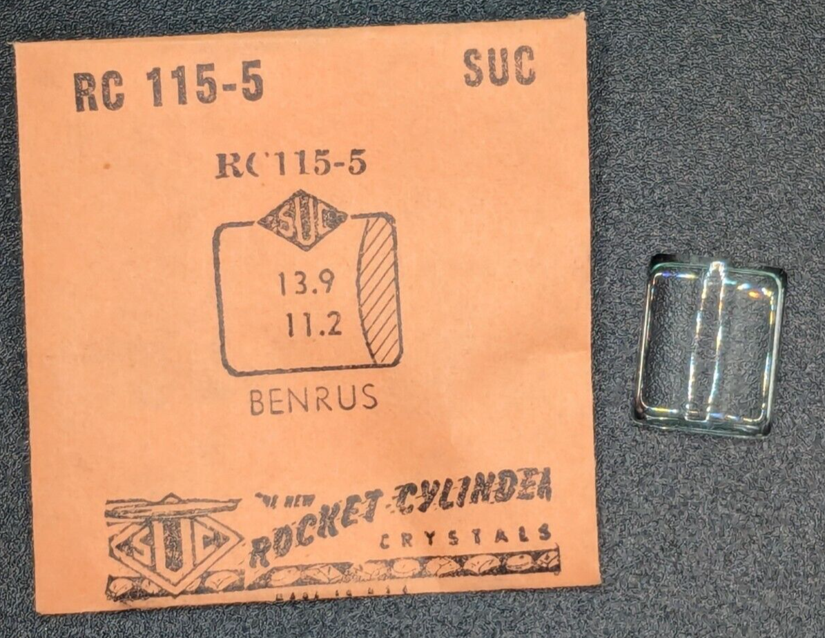 NOS SUC Acrylic Watch Crystal for Benrus 13.9 x 11.2 mm - RC 115-5 - $13.85