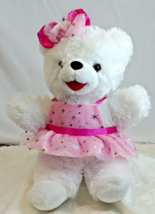 Dan Dee 2017 Snow Flower Plush Teddy Bear Beautiful Pink Shinny Dress &amp; ... - $17.23