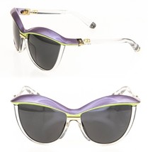 Christian Dior Demoiselle 2 Crystal Mauve Pink Green Color Block Brow Sunglasses - £332.37 GBP