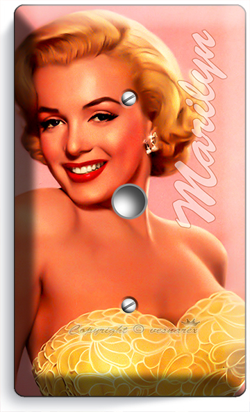 MARILYN MONROE SMILE GOLD DRESS LIGHT DIMMER CABLE WALL PLATE COVER DECORATION
