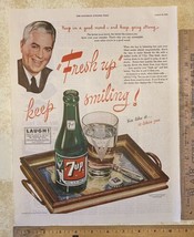 Vintage Print Ad 7up Soda Pop Bottle Glass The Fresh Up Show 1940s 13.5 x 10.25&quot; - £11.70 GBP