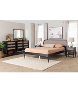 Marzenia Beige Fabric and Black Wood Queen 5-Piece Bedroom Set - $2,269.28 CAD