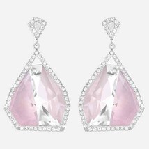 Authentic Swarovski Allure Crystal and Pink Quartz Gemstone Drop Earrings - £111.36 GBP