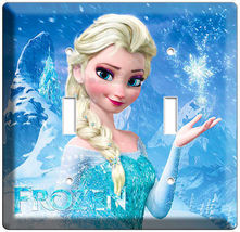 Disney Frozen Magic Elsa Double Light Switch Plate Children&#39;s Girls Room Bedroom - £11.70 GBP