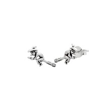 Witch on Broom 925 Sterling Silver Stud Earrings - $14.01