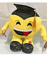 Graduation Emoji Pillow 13.5&#39;&#39; INCHES with SOUND / BLACK HAT &amp; FOOT - $26.72