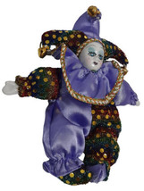 Lilac Jester Doll Magnet Ornament Party Favor Mardi Gras - $8.41