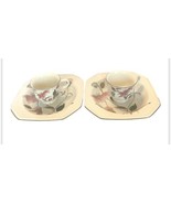 Mikasa Continental Silk Flowers F-3003 8.5” Low Rimmed Soup Bowls &amp; Cups... - £19.38 GBP