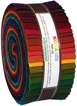 Robert Kaufman Kona Cotton Solids Dark Palette 2-1/2in Strips Roll Ups 41pcs - £34.54 GBP