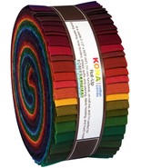 Robert Kaufman Kona Cotton Solids Dark Palette 2-1/2in Strips Roll Ups 4... - £34.22 GBP