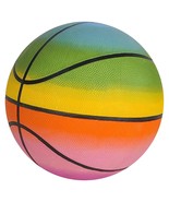 Rainbow Regulation Basketball For Kids, Bouncy Rubber Kick Ball For Back... - £26.85 GBP