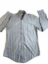 Brooks Brothers Shirt Men&#39;s Medium Blue Regent Striped Button Down Long ... - £10.96 GBP