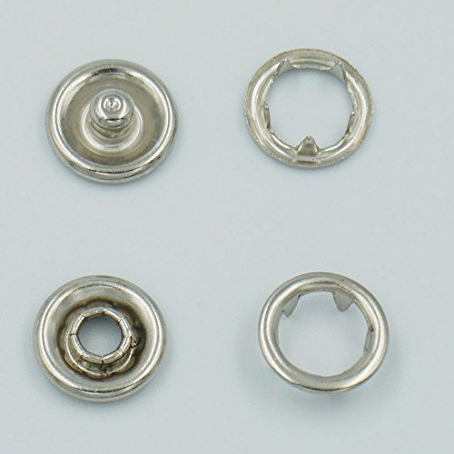 Bluemoona 20 Sets - 3/8" 9.5mm Open Ring No Sew Snaps Fasteners Swing Stud Attac