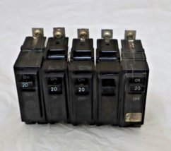GE THQB1120 Bolt-On Mount Miniature Circuit Breaker 20 Amp - Black Lot of 5 - $29.65