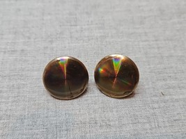 Gold/Silver Tone Circular/Round Screw Back Earrings, 1&#39;&#39; Diameter Vintage  - $9.99