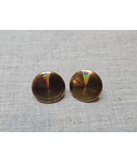 Gold/Silver Tone Circular/Round Screw Back Earrings, 1&#39;&#39; Diameter Vintage  - $14.00 CAD