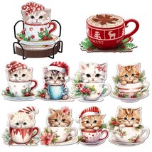 SparkleCat Diamond Art Coasters - 8 Pcs Kit with Holder and Cork Bases for Adult - $27.71