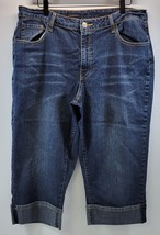 L) Daihong Women Capri Cuffed Denim Jeans Size 16 - £11.60 GBP