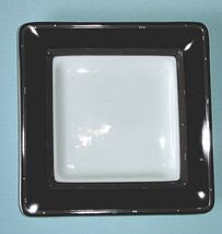 Royal Doulton Silver Sonnet 7&quot; Square Appetizer Plate Black Banded New - $13.76