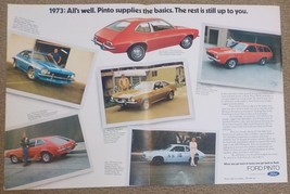 1973 - 2 Page Magazine Car Print Ad - 1972/73 FORD Pinto A6 - $9.89