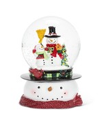 Snowman Family Snow Globe 5.5&quot; High Resin Glass Water Smiling Top Hat - $47.08 CAD