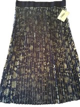 NWT LuLaRoe Large Elegant Navy Blue Silver Metallic Jill Accordion Skirt - $31.67