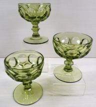 (3) Imperial Glass Ohio Provincial Green Champagne Sherbet Vintage Stemw... - $27.69
