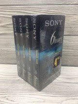 SONY 4 Pack VCR VHS Tapes T-120 Premium Grade 6 hours New Sealed - £11.64 GBP