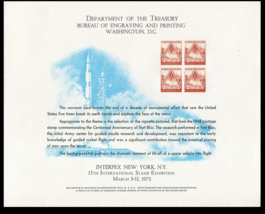 1973 rocket launch engraving sample of the United States stamp - $22.10