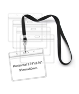 Lot of 50 Lanyard ID Badges Ziploc Closure Black Fabric Strap 3.75&quot;x2.6&quot;... - $20.17 CAD
