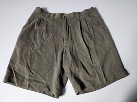 Tommy Bahama Shorts Mens 33 Brown Relax Chino Pleated 100% Silk Pockets - $274.07 MXN