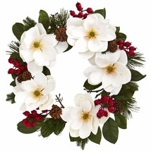 26” Magnolia, Pine And Berries Wreath - £69.75 GBP