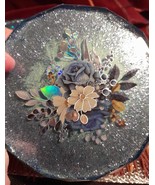 Set of 2 Large Coasters Desk Bedside Office Beverage Unique Mixed Media ... - $18.94 CAD
