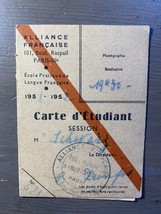 Livret de notes de carte d&#39;étudiant France document 1951-1952 - $13.59 CAD
