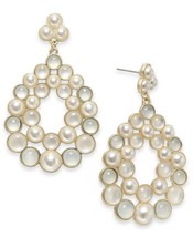 Inc Gold-Tone Imitation Pearl Cluster Drop Earrings - £9.64 GBP