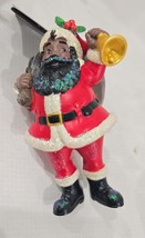 2024 4inch African American Santa Claus with bag and Bell ornament - $15.83
