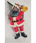 2024 4inch African American Santa Claus with bag and Bell ornament - $22.20 CAD