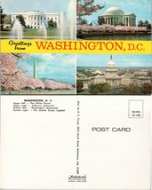 Washington D.C. Jefferson Memorial Washington Monument White House VTG Postcard - £7.38 GBP