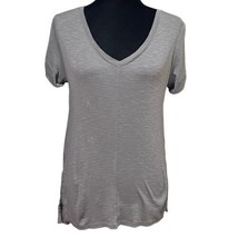J Jill Pima Cotton V-Neck Tee Heather Olive Green Shirt Size Small Petite - $18.99
