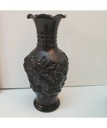 Beautiful Vintage BLACK AMETHYST Loganberry Imperial Glass Vase NO DAMAGE - £56.76 GBP