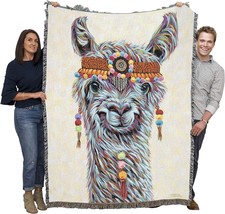 Pure Country Weavers Hippie Llama Blanket By Carolee Vitaletti - Cute, 72X54 - £58.32 GBP