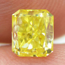 Radiant Shape Diamond Loose Fancy Yellow Color 0.94 Carat SI1 Certified Natural - £711.85 GBP