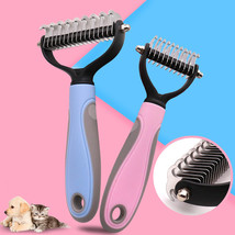 Pets Fur Knot Cutter Dog Grooming Double sided Shedding Tools  Cat Hair Removal  - £4.70 GBP