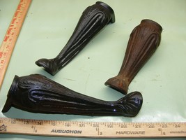 Qty 3 Antique Vintage Wood Coal Cook Stove Foot Feet Original Decorative - £59.14 GBP