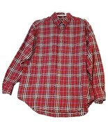 Brooks Brothers 1818 Flannel Button Down Shirt Medium Regular Fit Red Pl... - $20.00