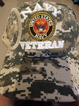 US Navy Veteran &amp; Seal on a light camo ball cap - $20.00