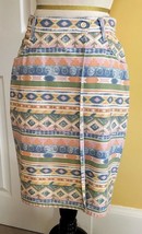 Vintage VIVALDI JEANSWEAR Southwestern Aztec Pattern Denim Wrap Skirt (8) - $34.20