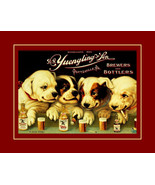 Rare Vintage Yuengling Beer Dogs Poster, Dog Puppy Puppies Red Bar Uniqu... - £16.42 GBP+