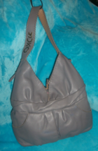 MUXO by Camila Alves Large Grey Leather Hobo Shoulder Bag-5 OUTER POCKETS - £29.89 GBP